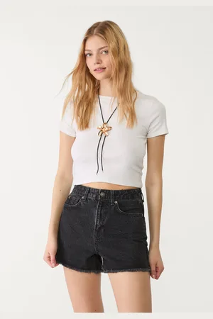 Stradivarius Denim shorts with rhinestones 12