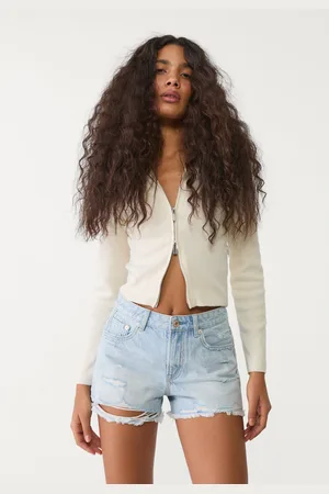 Stradivarius D75 Ripped denim shorts 16