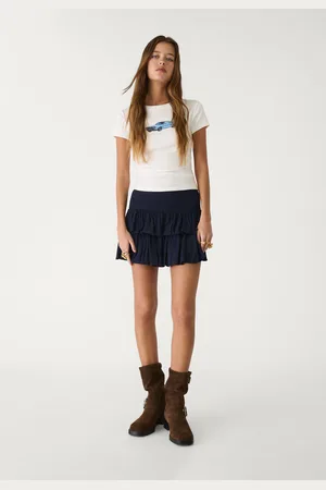 Stradivarius Ruffled mini skort M