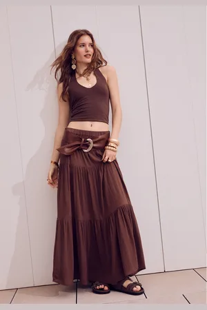 Stradivarius Boho midi skirt S