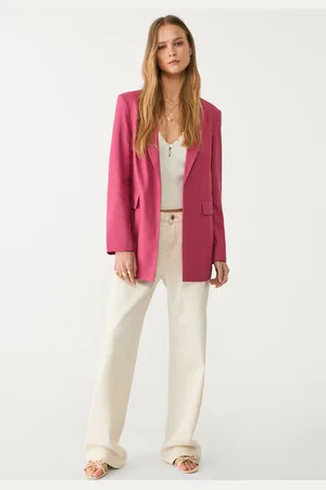 Stradivarius Regular linen blend blazer M