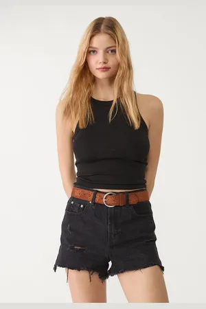 Stradivarius D75 Ripped denim shorts 4