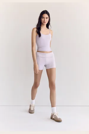 Stradivarius Short leggings with fold-over waist S
