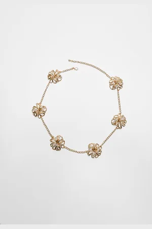 Stradivarius Floral metal belt M