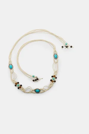 Stradivarius Beaded macramé belt OS