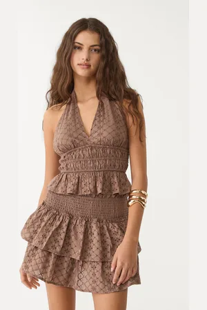 Stradivarius Embroidered halterneck top XL