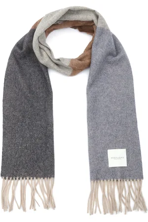 Profuomo Scarf Lambswool Grey Blue Brown