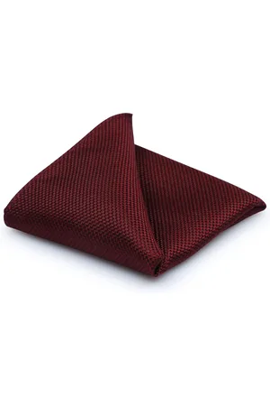 Suitable Silk Pocket Square Bordeaux Red