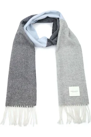 Profuomo Scarf Lambswool Blue Grey Beige