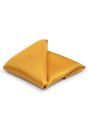 Suitable Silk Pocket Square Gold