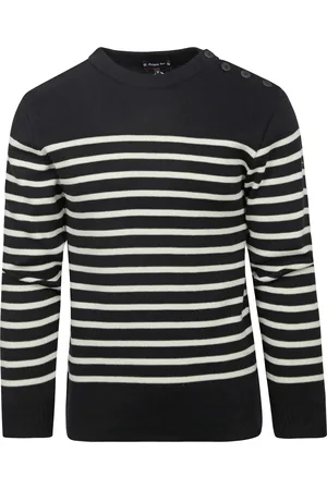 Armor.lux Paimpol Sweater Wool Stripes Navy Dark size L