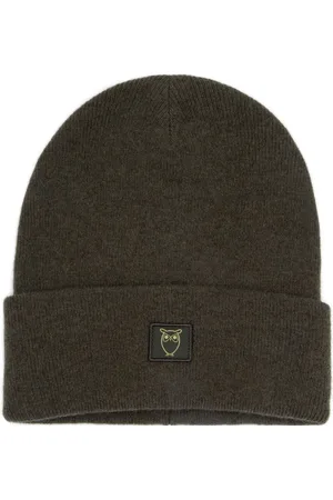 Knowledge Cotton Apparal Beanie Wool Dark Green