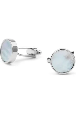 Suitable Cufflinks Studs Round White