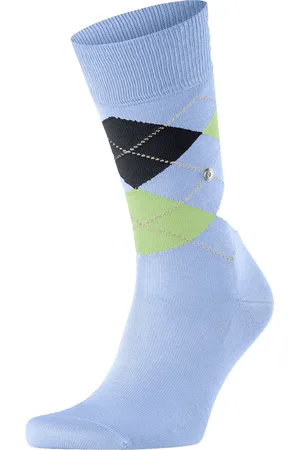 Burlington Manchester Socks Checkered 6258 Blue size 40-46
