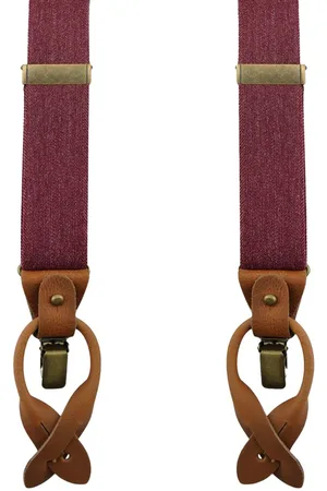 Sir Redman Luxury Suspenders Essential Bordeaux Red