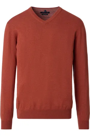 Casa Moda Pullover V-Neck Red Brick Brown size 3XL
