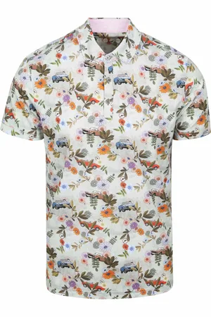 R2 Amsterdam R2 Polo Japanese Knitted Flower Print size 3XL