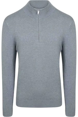 Profuomo Half Zip Pullover Luxury Basic Blue size L