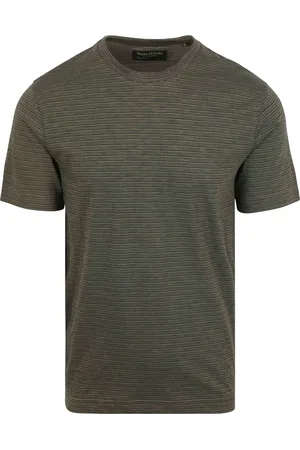 Marc O’ Polo T-shirt Slub Stripes Dark Green size L