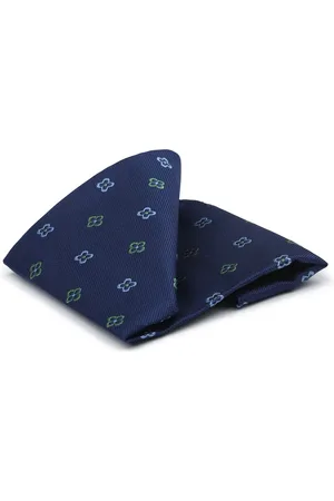 Suitable Silk Necktie Flowes Navy Dark