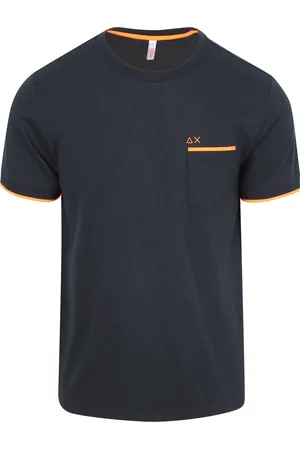 sun68 Piqué T-Shirt Fluo Stripe Navy Dark size L