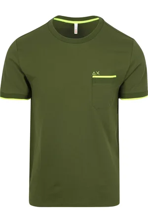 sun68 Piqué T-Shirt Fluo Stripe Army Dark size L