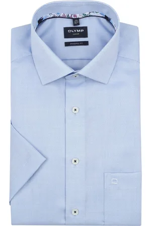 Olymp Modern-Fit Short Sleeve Shirt Blue size 39