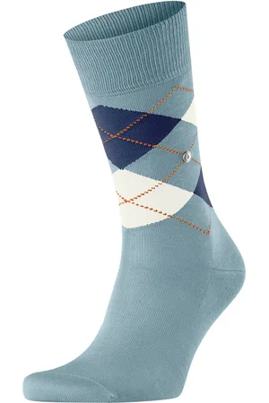 Burlington Manchester Socks Checkered 6444 Blue size 40-46