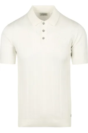 No Excess Knitted Polo Shirt Off White size 3XL