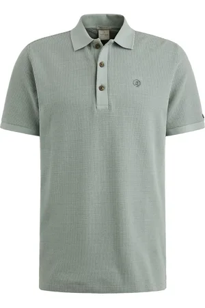 Cast Iron Polo Waffle Structure Slate Blue size L