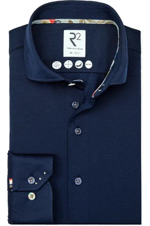 R2 Amsterdam R2 Japanese Knitted Shirt Short Sleeves Navy Blue size 3XL