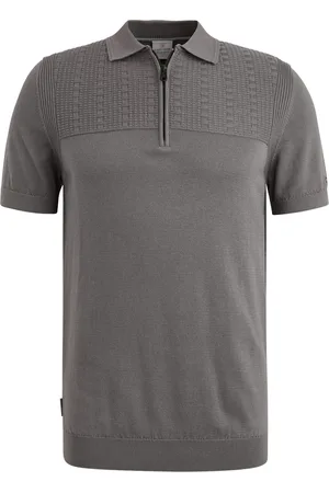 Cast Iron Half-Zip Polo Shirt Structure Anthracite Grey size L