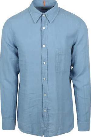 HUGO BOSS Relegant Shirt Linen Blue size 3XL