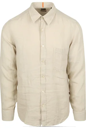 HUGO BOSS Relegant Shirt Linen Ecru size 3XL