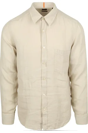 HUGO BOSS Relegant Shirt Linen Ecru size 3XL