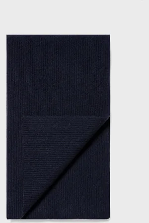 Sunspel Cashmere Ribbed Scarf in Navy