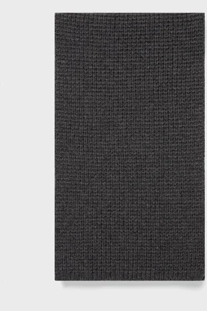 Sunspel Textured Waffle Scarf in Charcoal Melange