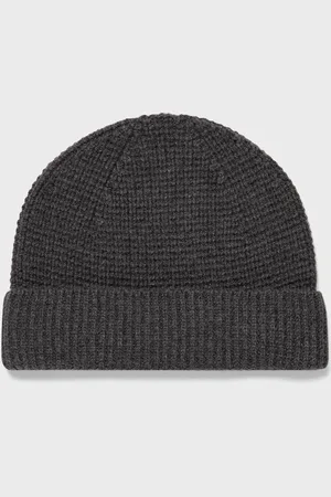Sunspel Textured Waffle Hat in Charcoal Melange