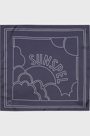 Sunspel Silk Pocket Square in Navy