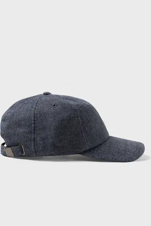 Sunspel Cotton Linen Twill Cap in Denim
