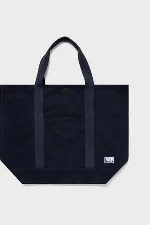 Sunspel Large Tote in Navy 100% Cotton Twill Large Everyday Tote Bag Front Pocket and Internal Pocket