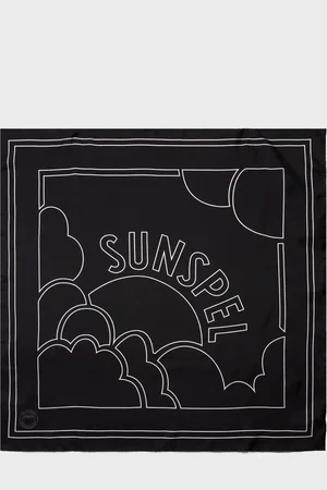 Sunspel Silk Scarf in Linear Archive Print