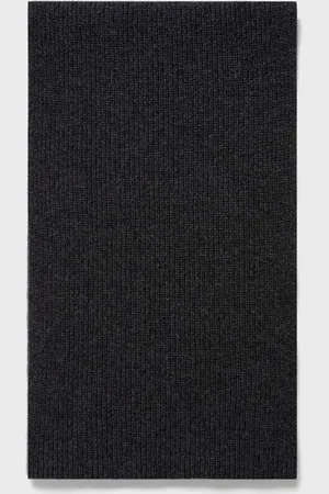 Sunspel Cashmere Ribbed Scarf in Charcoal Melange
