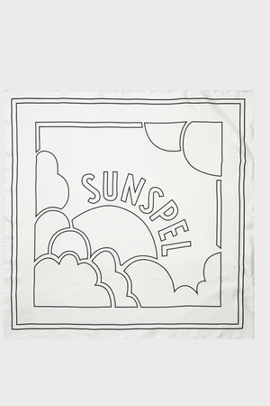 Sunspel Silk Scarf in Linear Archive Print