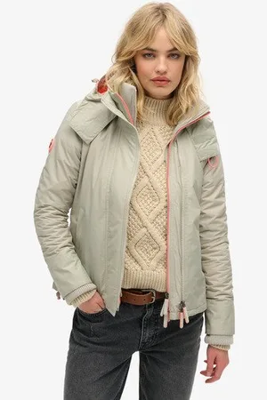 Superdry Ladies Slim Fit Pop Zip Hooded Arctic Sd-Windcheater Jacket, , Size: 8