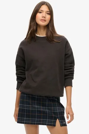 Superdry Ladies Classic Check Mini Skirt, Blue, Size: 14