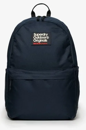 Superdry Ladies Classic Logo Badge Montana Backpack, Blue, Size: 45x30x13.5cm