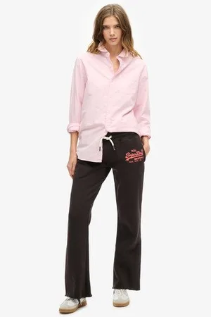 Superdry Ladies Classic Embroidered Neon Vintage Logo Low Rise Flare Joggers, , Size: 16