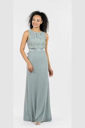 TFNC TFNC Halannah Lace Sleeveless Sage Maxi Dress