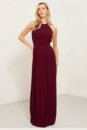 TFNC TFNC Serene Burgundy Maxi Dress